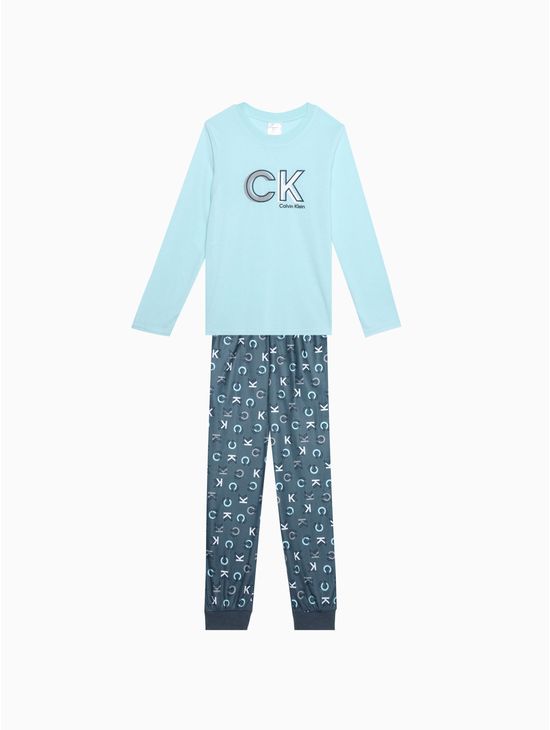 Set-de-Pijama-de-Poliester-con-Logo-para-Niño---Calvin-Klein