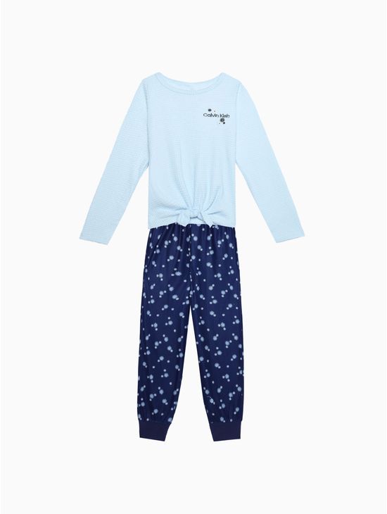 Set-de-Pijama-de-Poliester-con-Logo-para-Niña---Calvin-Klein