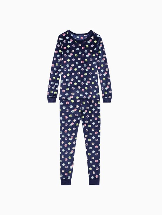 Set-de-Pijama-de-Poliester-con-Logo-para-Niña---Calvin-Klein