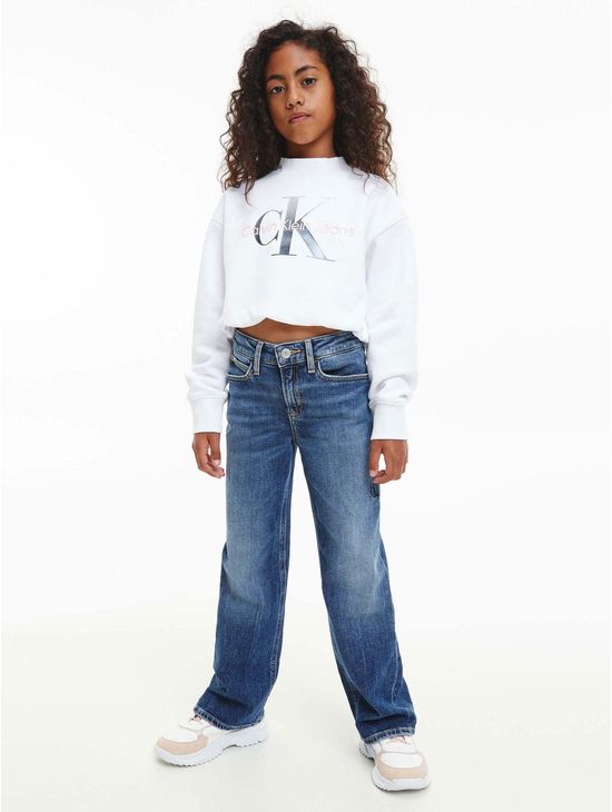 SUDADERA-DE-ALGODON-CON-MONOGRAMA-PARA-NIÑA---CALVIN-KLEIN