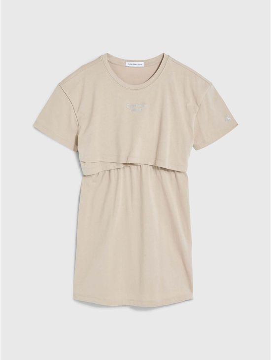 Vestido-Calvin-Klein-Niña-Beige-Calvin-Klein