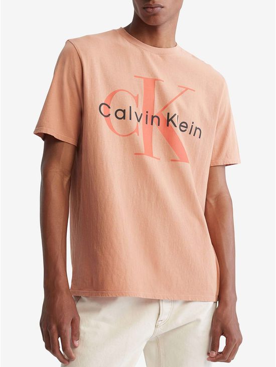 Playera-Calvin-Klein-de-Algodon-Hombre-Naranja-Calvin-Klein