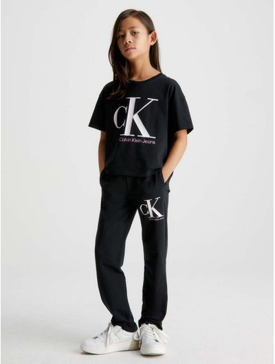 Playera-Calvin-Klein-Niña-Negro-Calvin-Klein