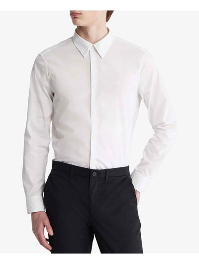 Camisa-Calvin-Klein-de-Algodon-Hombre-Blanco