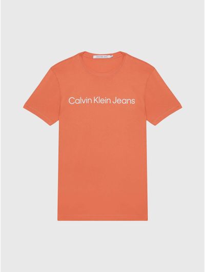 Playera-Calvin-Klein-Logotipo-Hombre-Naranja