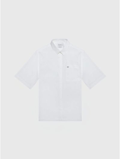Camisa-Calvin-Klein-Manga-Corta-Hombre-Blanco