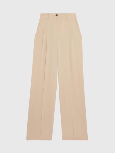 Pantalon-Calvin-Klein-Acampanado-Mujer-Beige