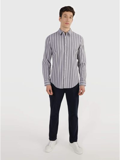 Camisa-Calvin-Klein-Slim-con-Rayas-Hombre-Gris
