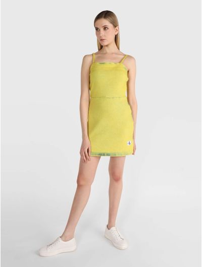 Vestido-Calvin-Klein-Denim-Mujer-Amarillo