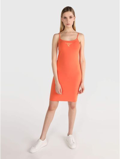 Vestido-Calvin-Klein-Mini-Logo-Mujer-Naranja