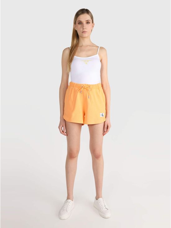 Short-Calvin-Klein-Acanalado-Mujer-Naranja