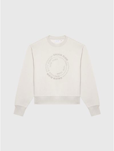 Sudadera-Calvin-Klein-Mujer-Beige