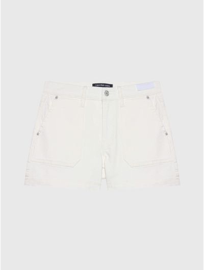 Short-Calvin-Klein-Denim-Mujer-Blanco