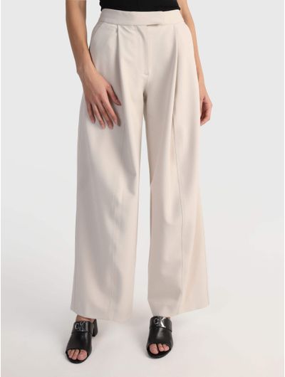 Pantalon-Calvin-Klein-Mujer-Beige