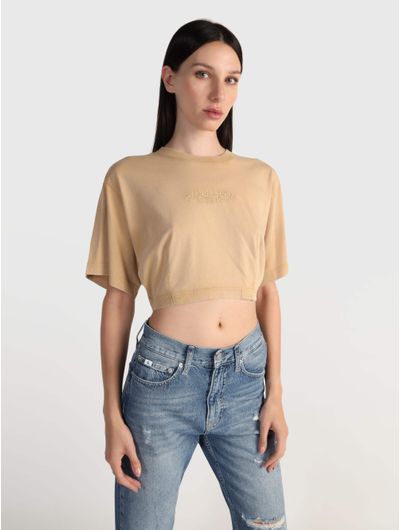 Crop-Top-Calvin-Klein-Mujer-Beige