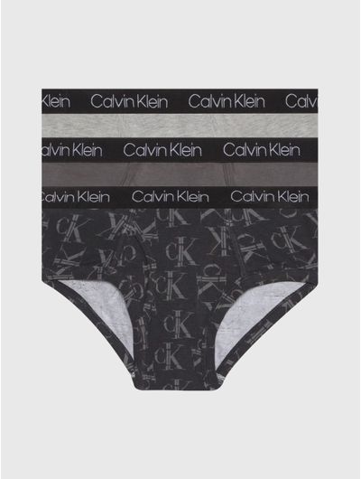 Calvin Klein Jeans COTTON STRECH HIP BREIF X 3 Negro / Blanco / Gris /  China - Envío gratis