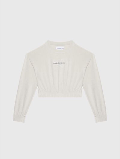 Sudadera-Calvin-Klein-Mujer-Beige
