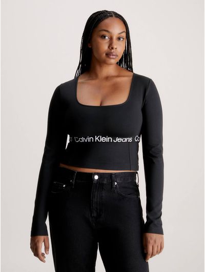 Playera-Calvin-Klein-Manga-Larga-Cropped-Mujer-Negro