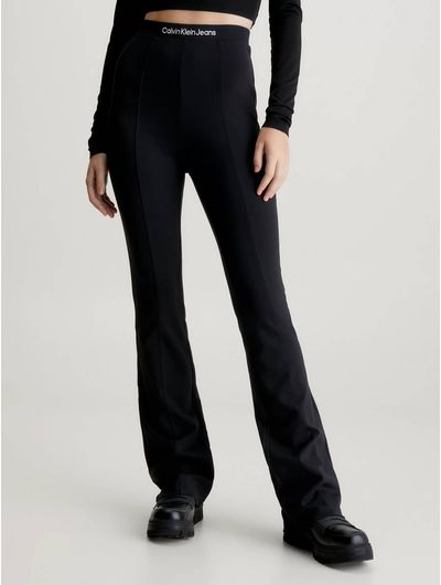 Pantalones-Calvin-Klein-Acampanados-Mujer-Negro