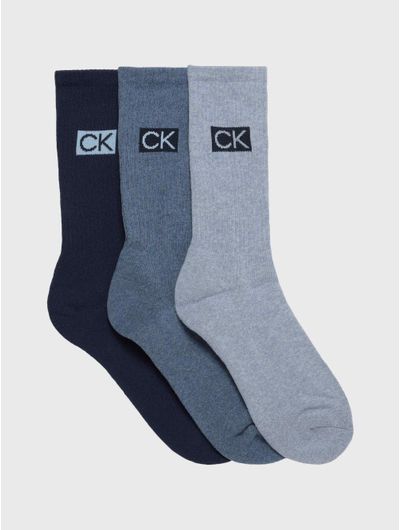 Calcetas-Calvin-Klein-Paquete-de-3-Hombre-Azul