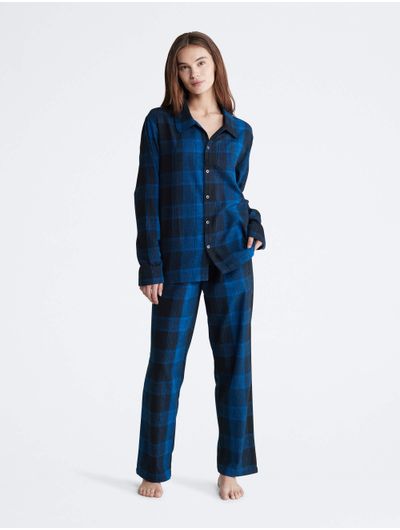Camisa-Calvin-Klein-de-Pijama-Mujer-Azul