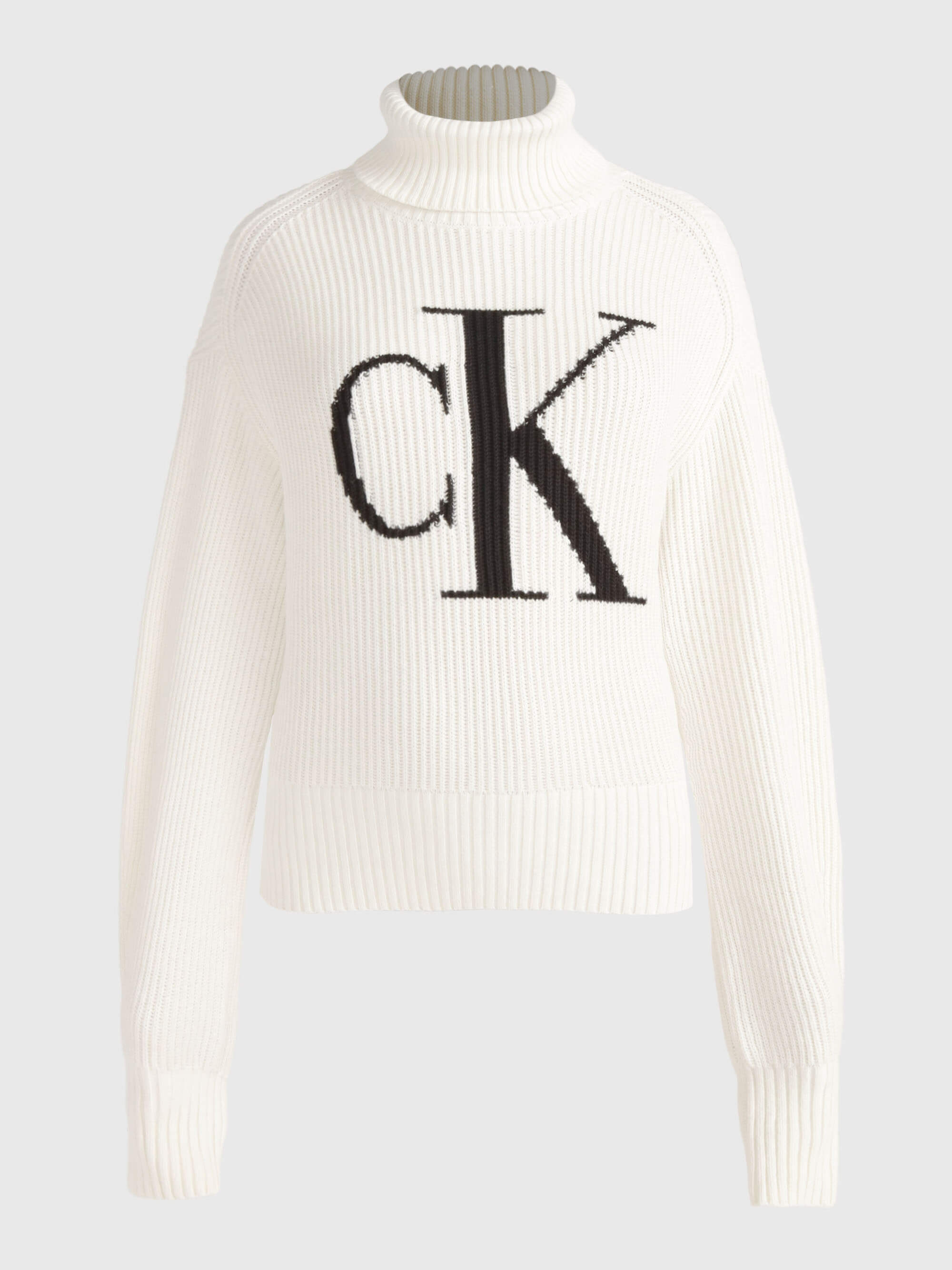 Suéter Calvin Klein con Monograma Mujer Beige