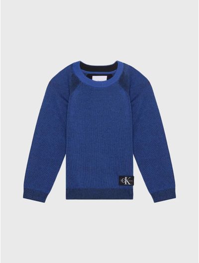 Sueter-Calvin-Klein-Jaspeado-Niño-Azul