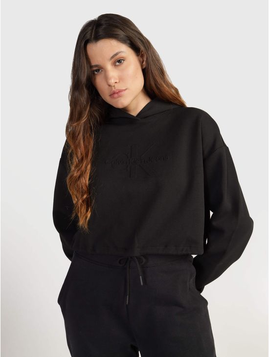 Sudadera-Calvin-Klein-Cropped-Mujer-Negro