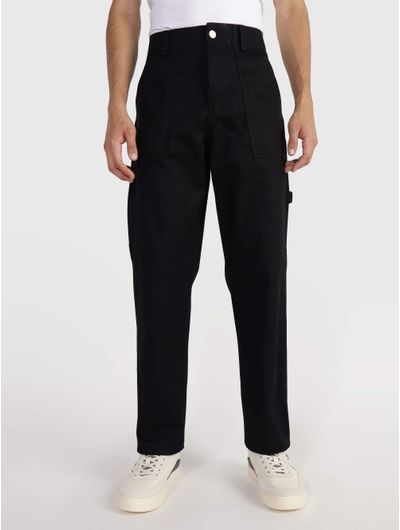 Pantalon-Calvin-Klein-Liso-Hombre-Negro
