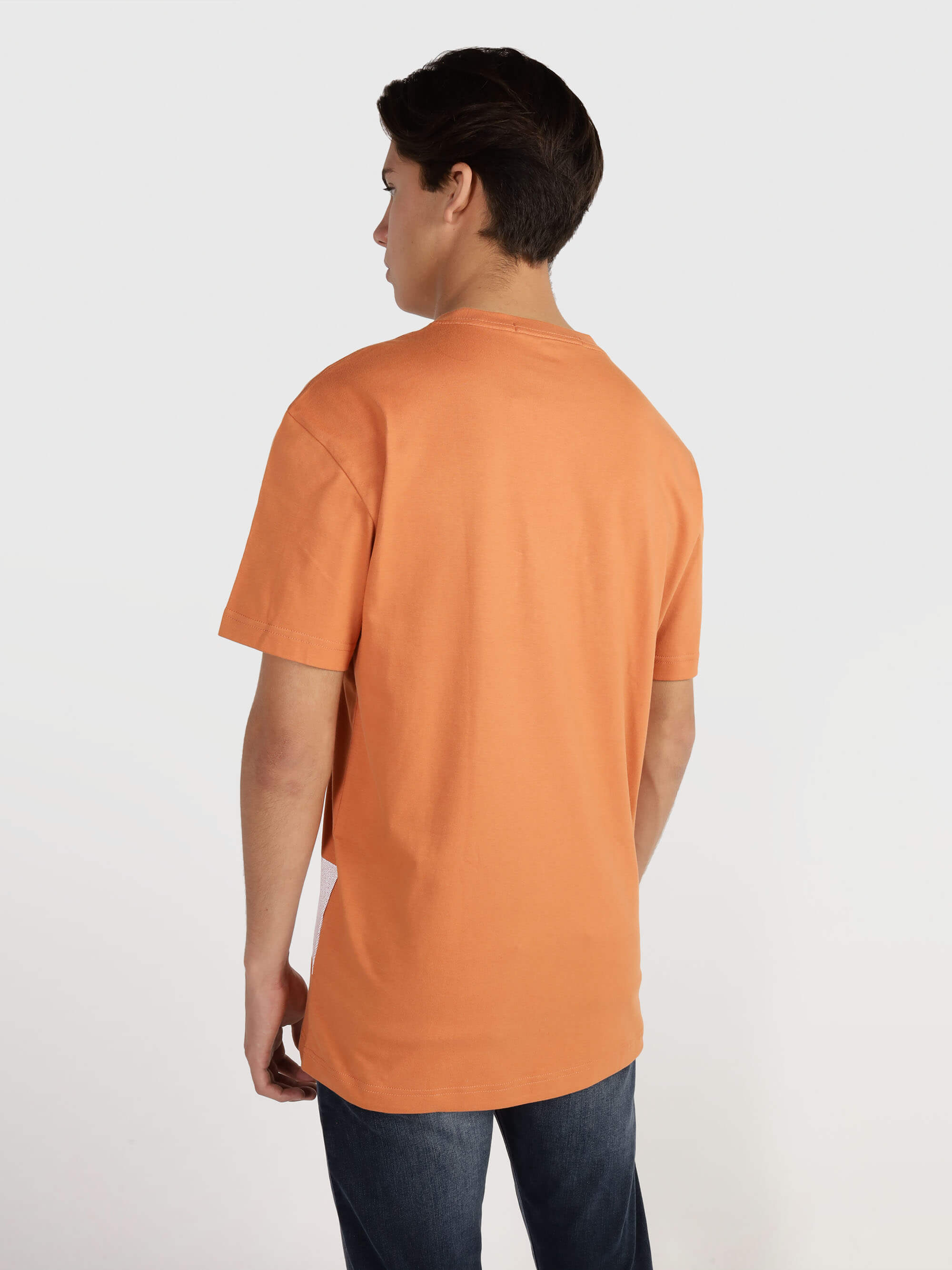 Playera Calvin Klein con Logo Hombre Naranja