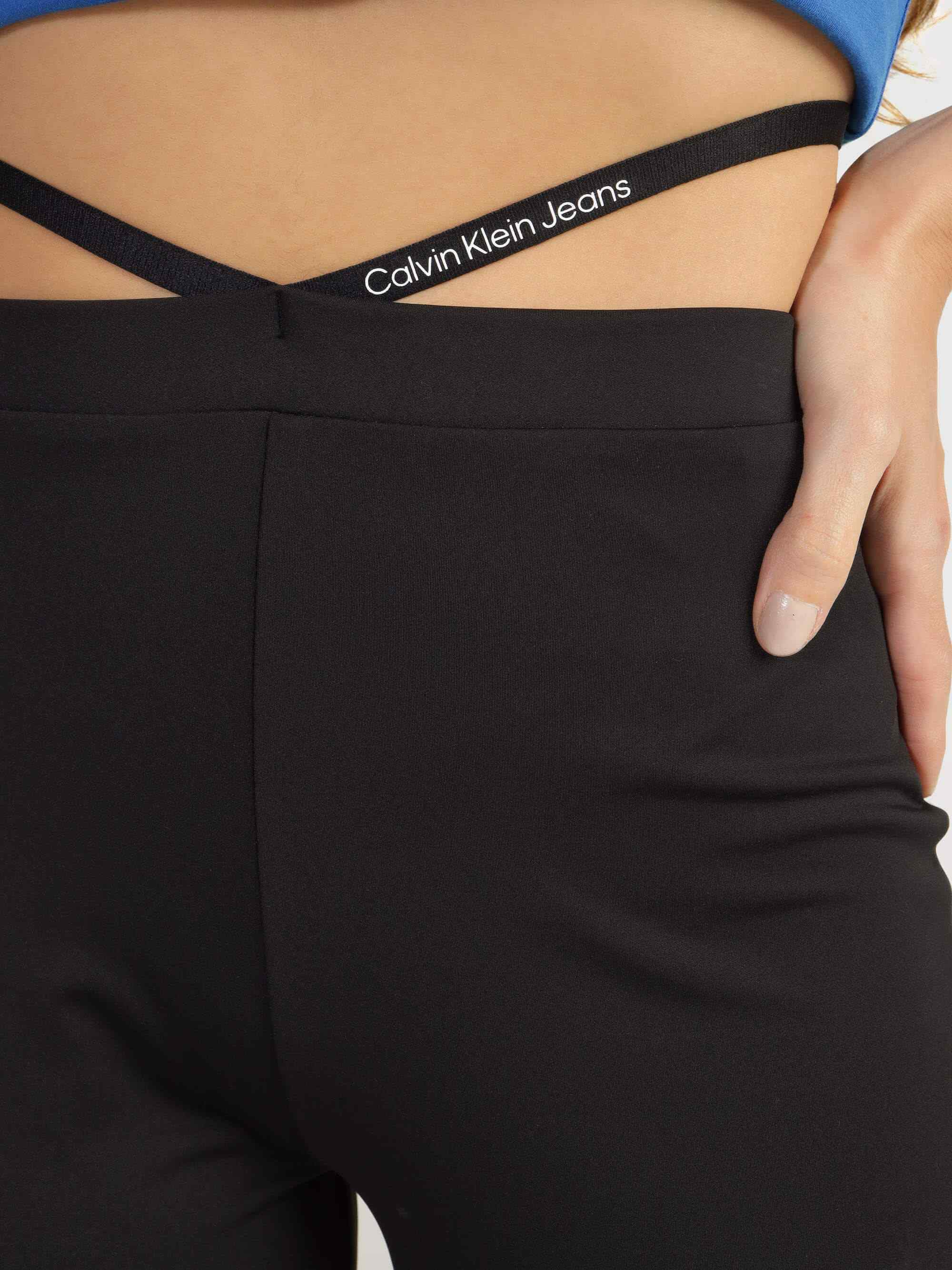Pantalón Calvin Klein con Cinta Mujer Negro