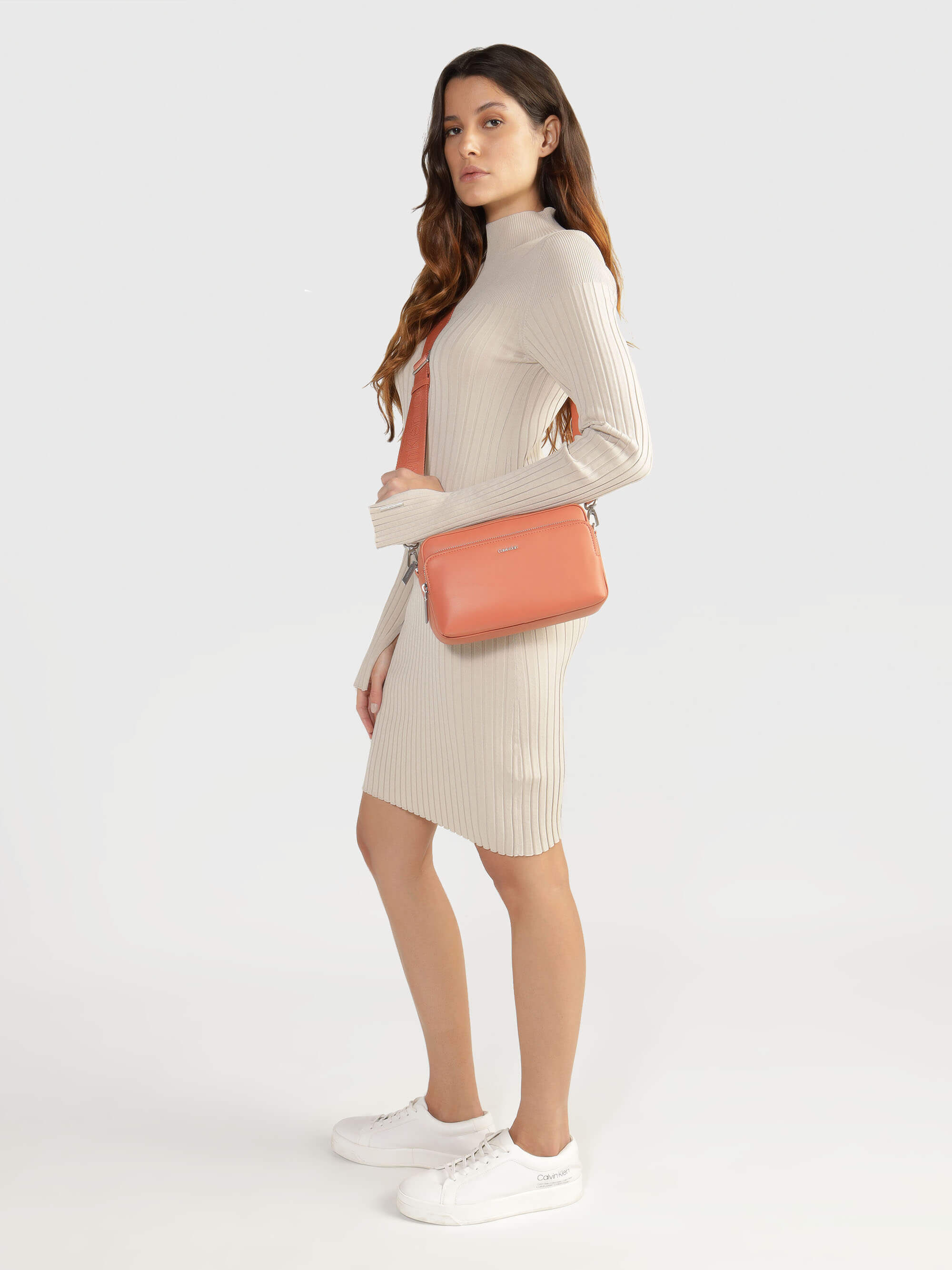 Bolsa Calvin Klein Crossbody Mujer Naranja - Talla: Unitalla