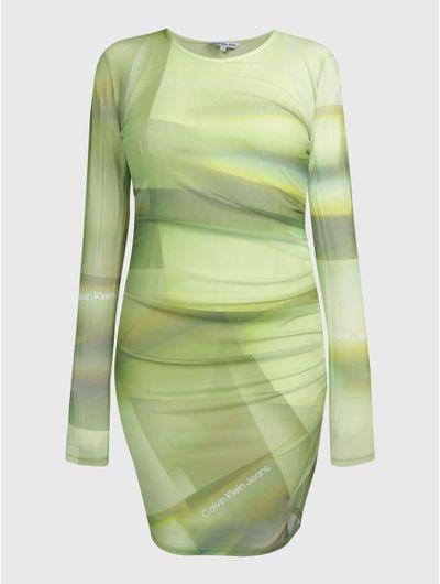Vestido-Calvin-Klein-con-Monograma-Mujer-Verde