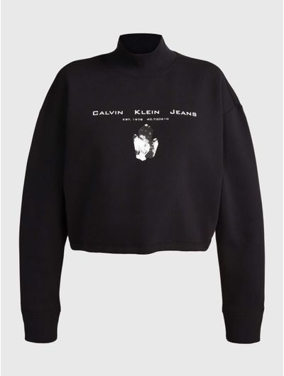 Sudadera-Calvin-Klein-con-Logo-Mujer-Negro