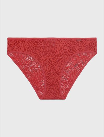Bikini-Calvin-Klein-Sheer-Marquisette-Mujer-Rojo