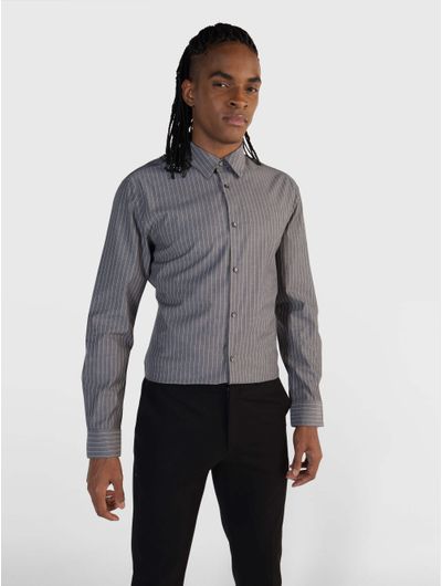 Camisa-Calvin-Klein-Stretch-Hombre-Gris