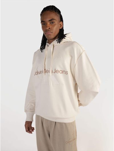 Sudadera-Calvin-Klein-con-Monograma-Hombre-Beige