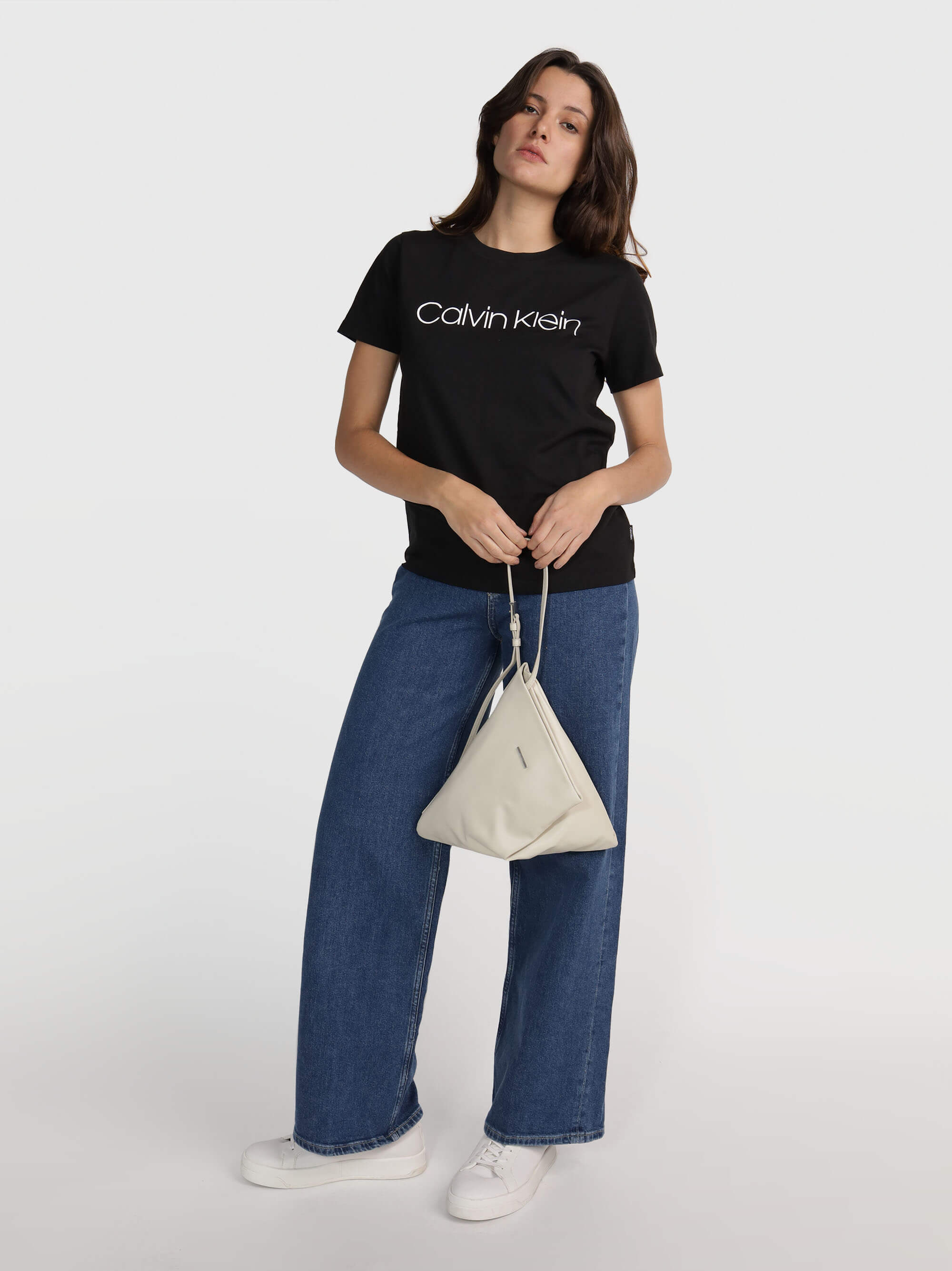 Clutch Calvin Klein con Logo Mujer Beige - Talla: Única