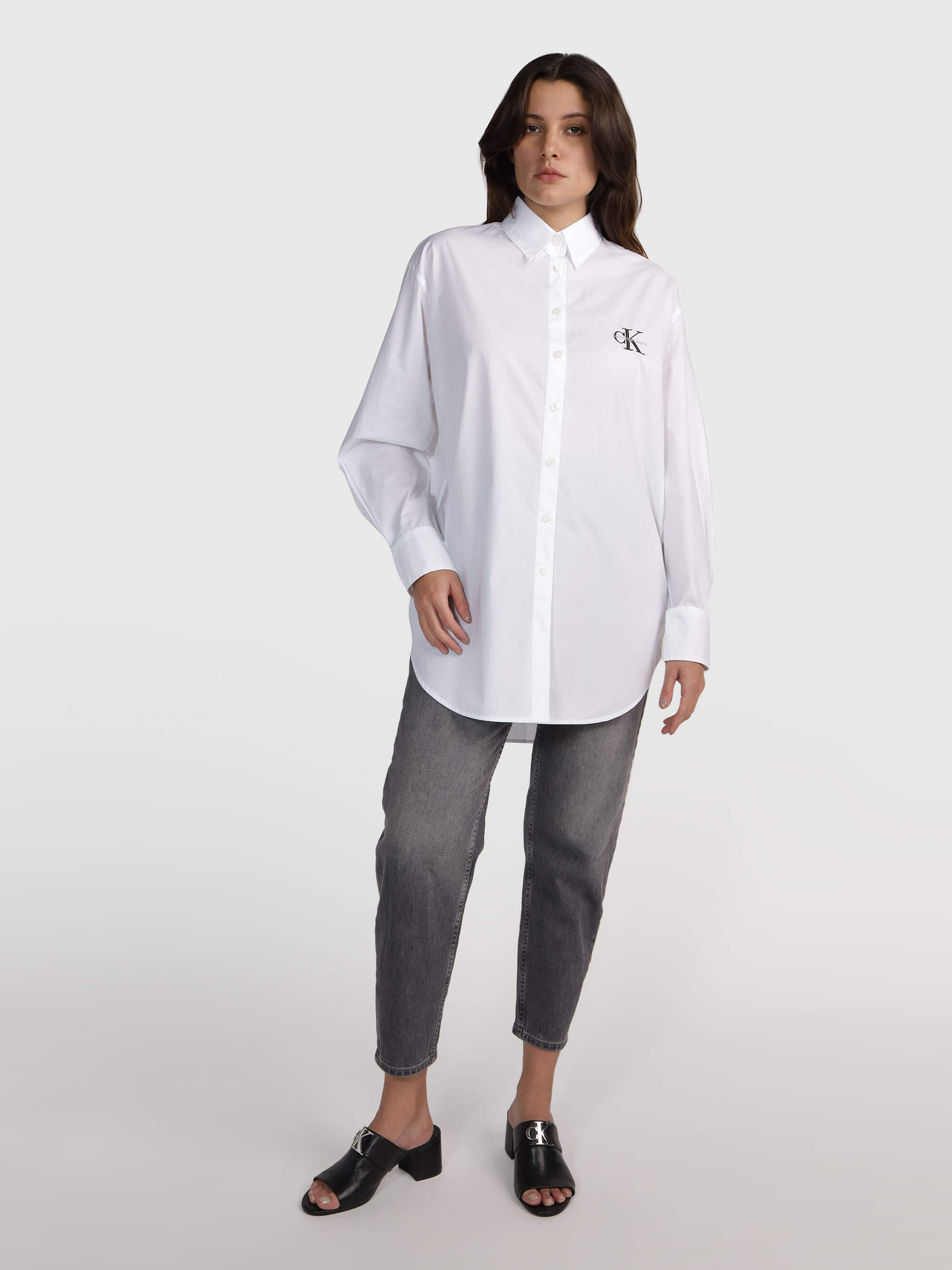 Camisa Calvin Klein con Logo Mujer Blanco