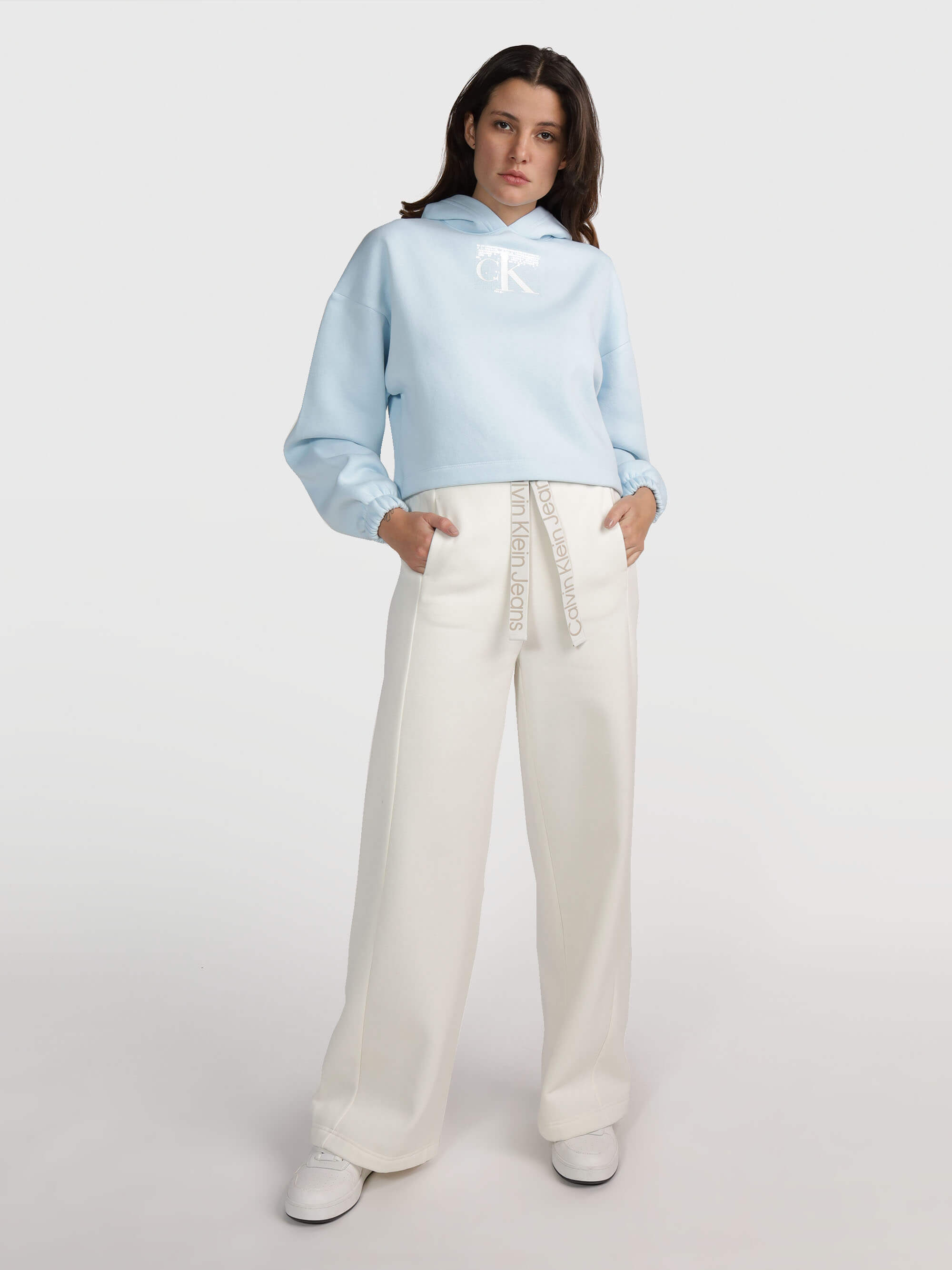 Pants Calvin Klein con Logo Mujer Beige
