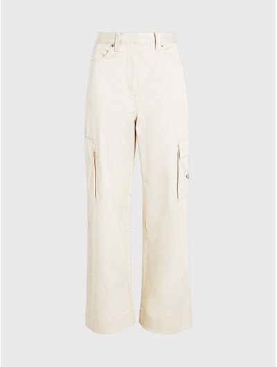 Pantalon-Calvin-Klein-Cargo-Straight-Fit-Mujer-Beige