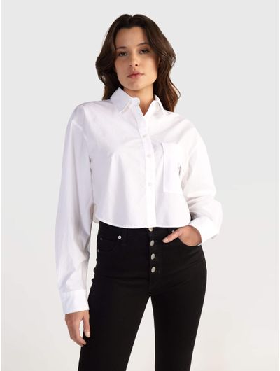 Camisa-Calvin-Klein-con-Monograma-Mujer-Blanco