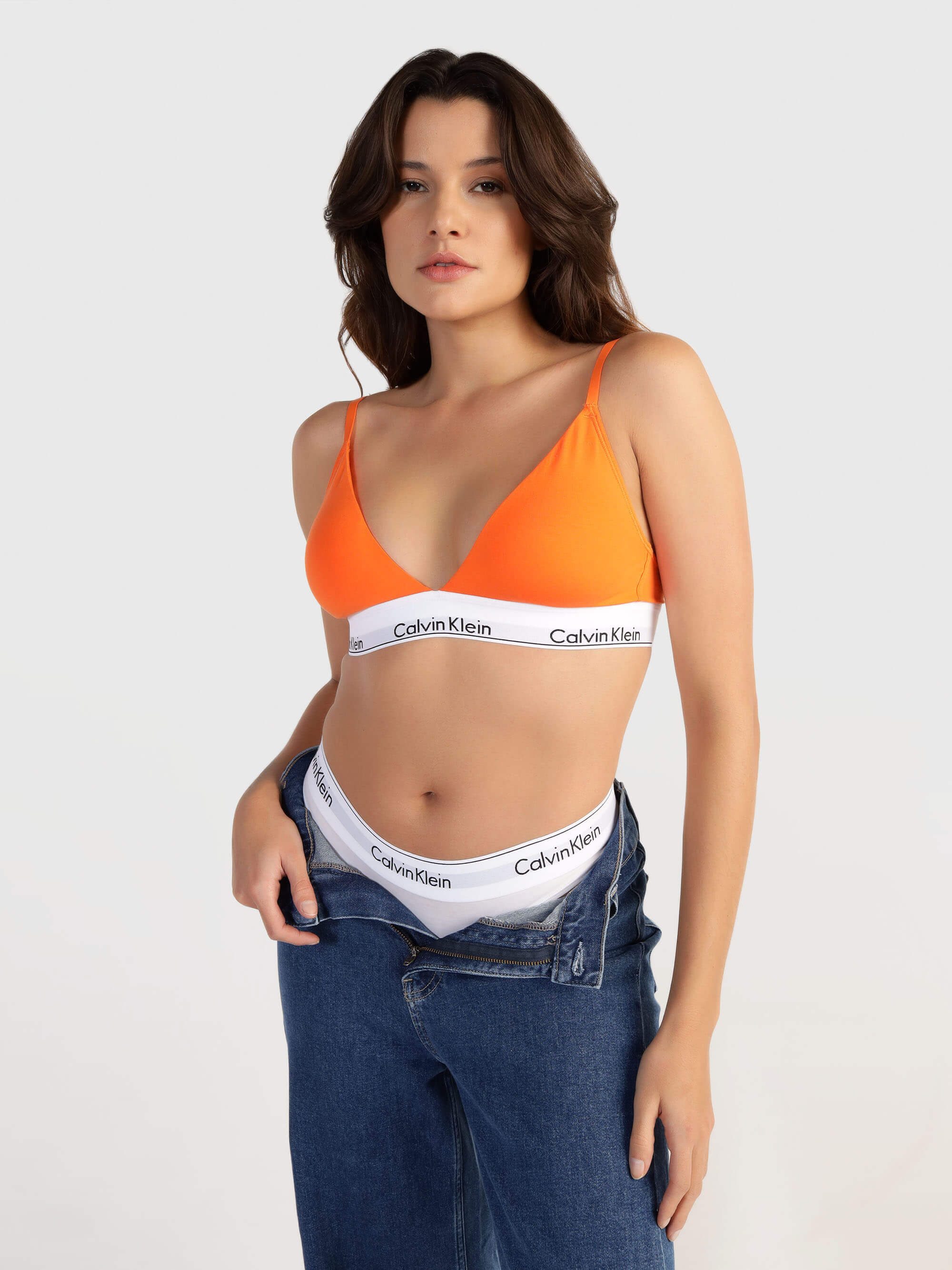 Brasier Calvin Klein Triangle Lightly Lined Mujer Naranja