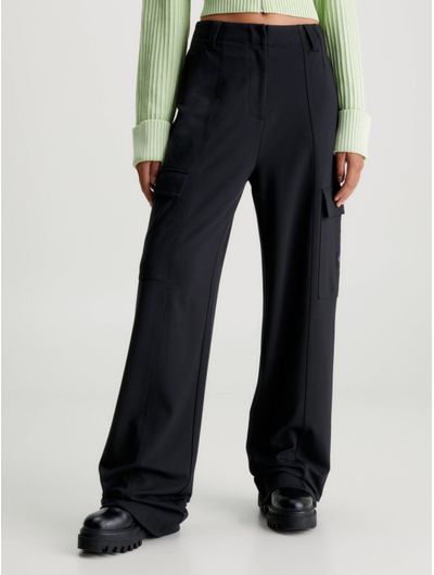 Pantalon-Calvin-Klein-Cargo-Straight-Fit-Mujer-Negro