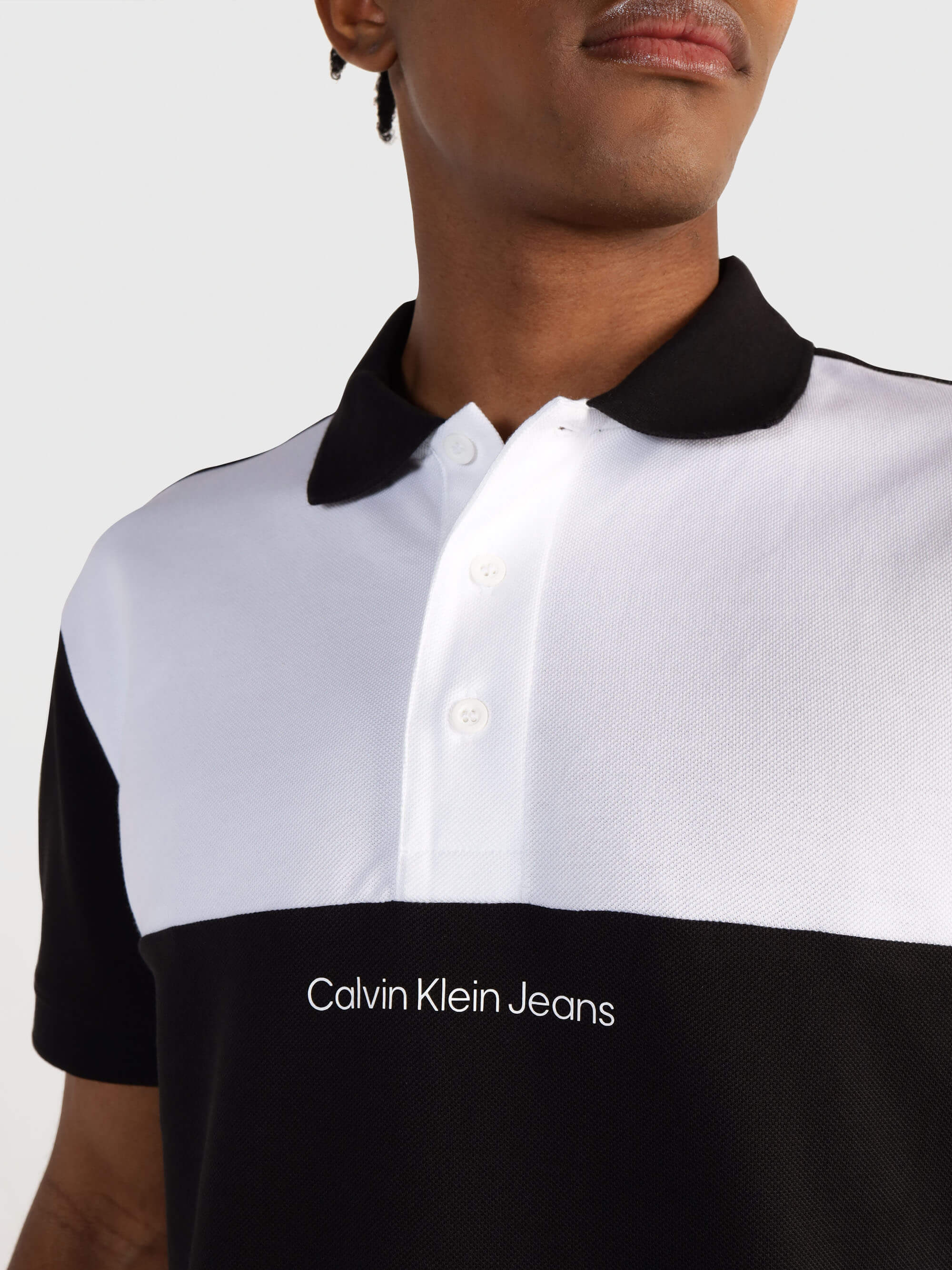Polo Calvin Klein Colorblock Hombre Negro
