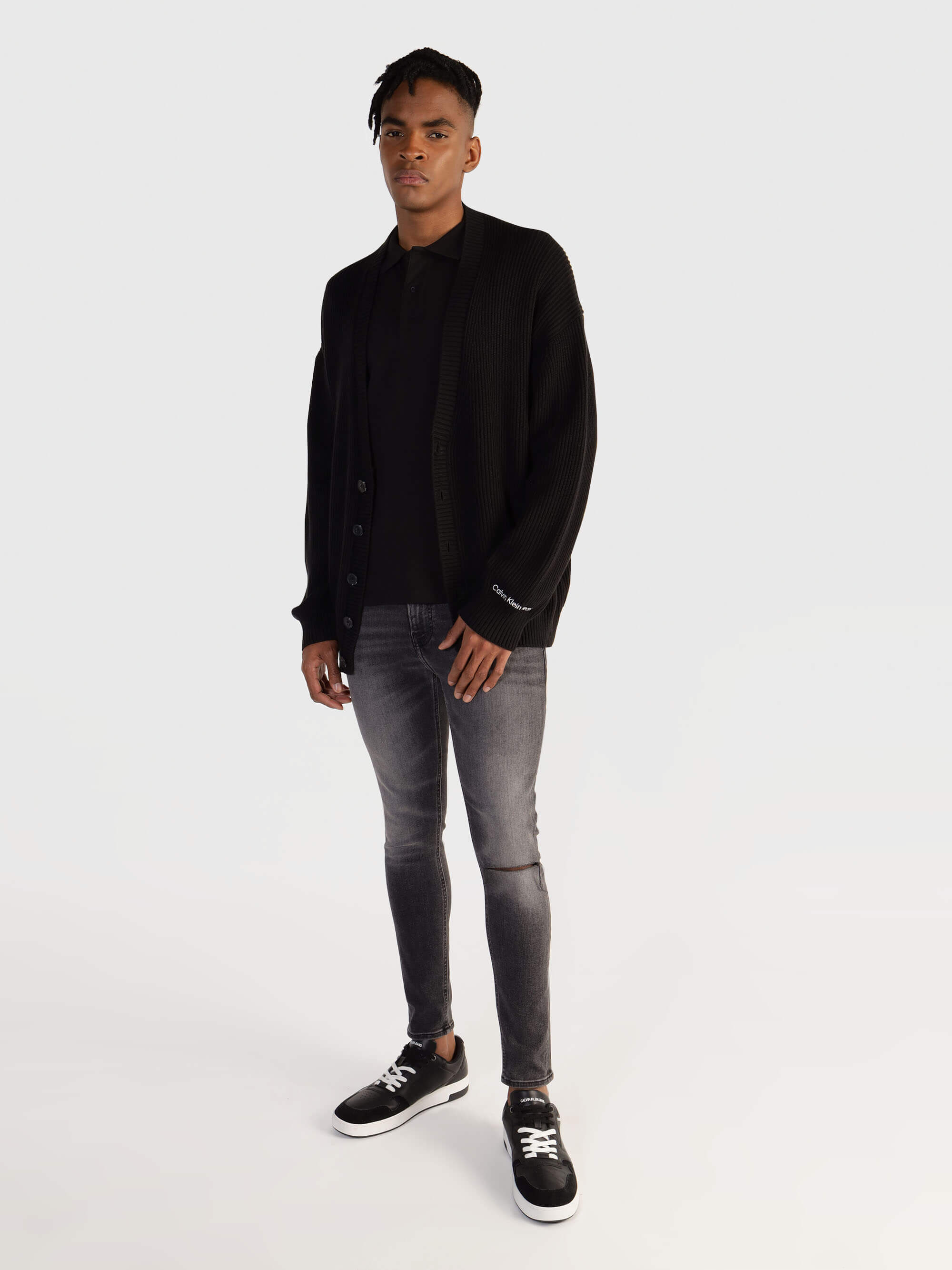 Suéter Calvin Klein Acanalado Hombre Negro