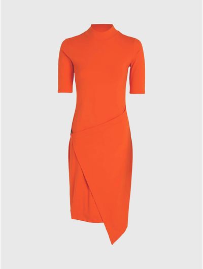 Vestido-Calvin-Klein-Asimetrico-Mujer-Naranja