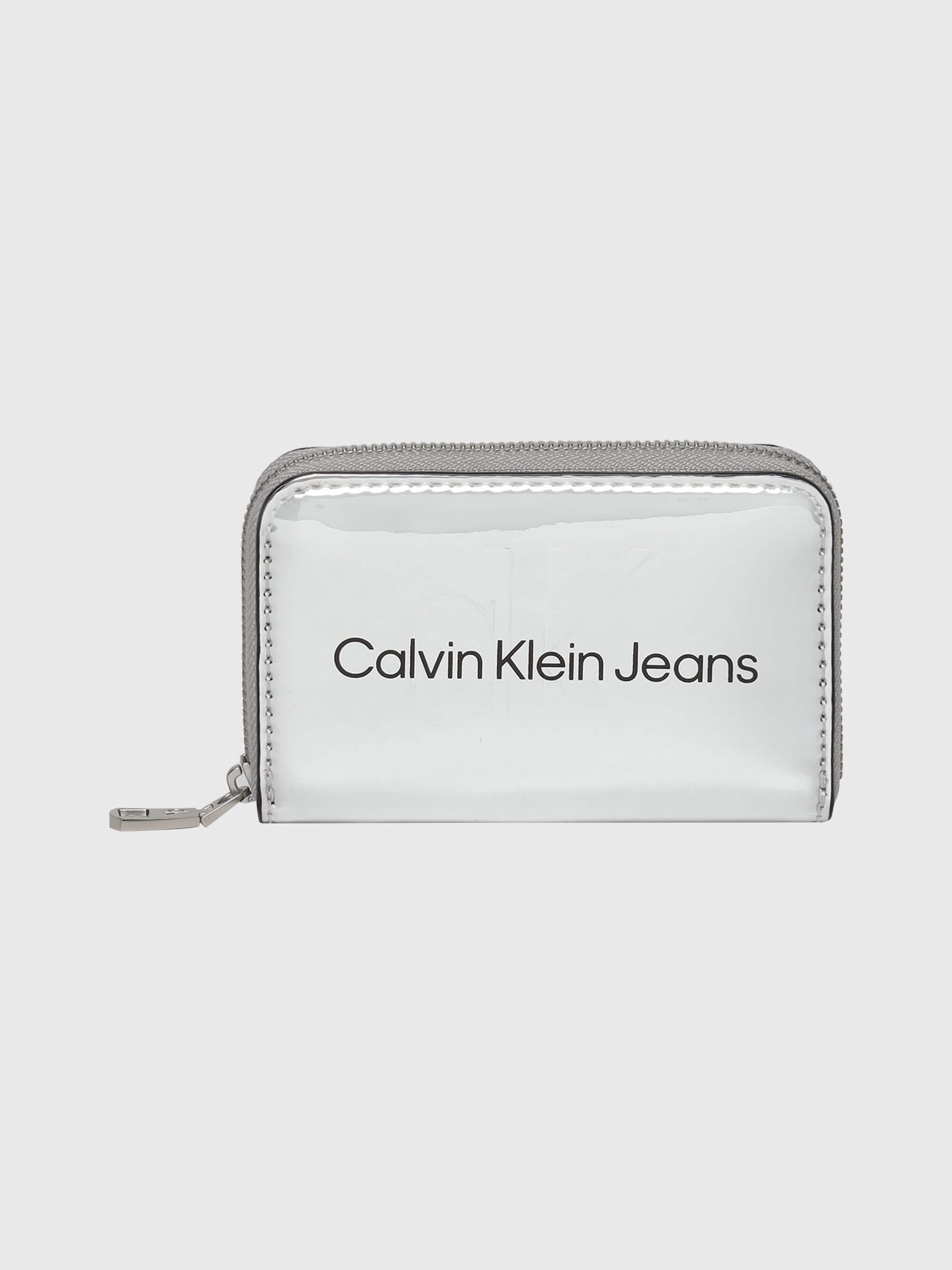 Cartera Calvin Klein Logo Mujer Plateado - Talla: Única