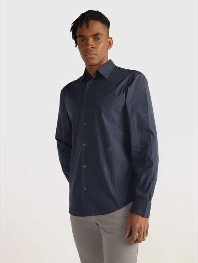 Camisa-Calvin-Klein-Monograma-Hombre-Azul-Marino