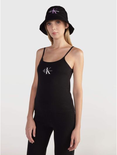 Top-Calvin-Klein-Logo-Mujer-Negro